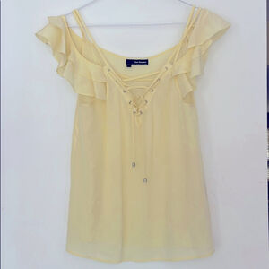 The Kooples Light Yellow Ruffled Blouse